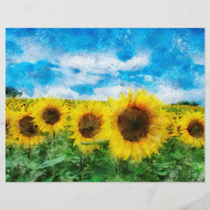 Pintura de girassóis