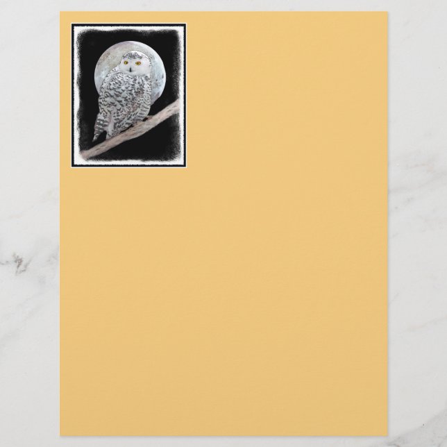 Pintura de Moon e Coruja de Neve - Arte de Pássaro (Frente)