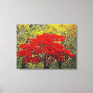 Pintura de outono Vermelho - Canvas