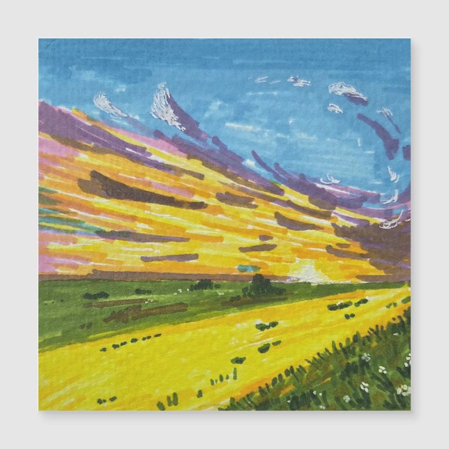 Pintura de paisagem com caneta marcadora  (Frente)