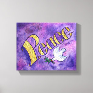 Pintura de Palavras de Paz e Arte Canvas