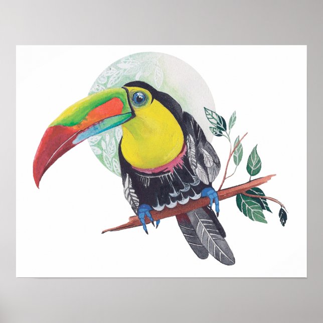 Pintura de papagaio impressão Exótica Lua natural  (Frente)