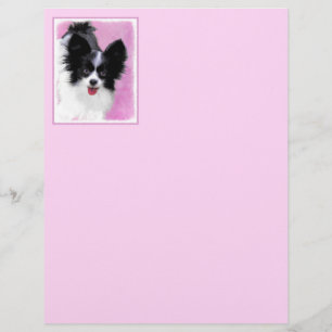 Pintura de Papillon (Branco e Preto) - Arte Canina