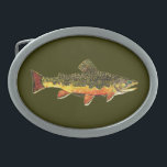 Pintura de Peixes de Brook Trout<br><div class="desc">PINTURA DE TROUXE. Só o peixe, o peixe inteiro, e nada mais que o peixe. Esta design apresenta a truta selvagem do ribeiro oriental, salvelinus fontinalis fontinalis, em cores ricas e lindos padrões, tal como a natureza a pintou. A arte é de um quadro original de aquarela do Sr. Trout...</div>