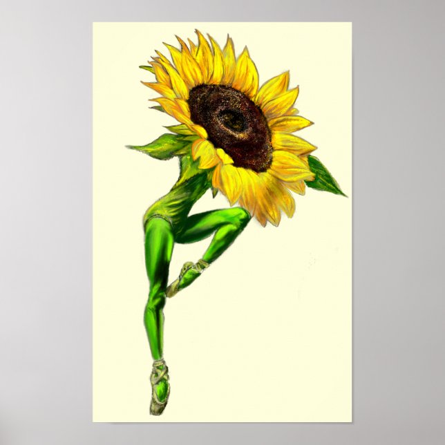 Pintura de Poster de Bailarina Girassol Ballet (Frente)