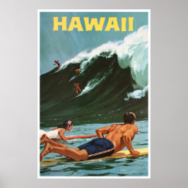 Pintura de Surf no Havaí Impressão de Arte Havaian