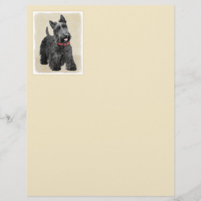 Pintura de Terrier Escocês - Arte Original de Cach (Frente)