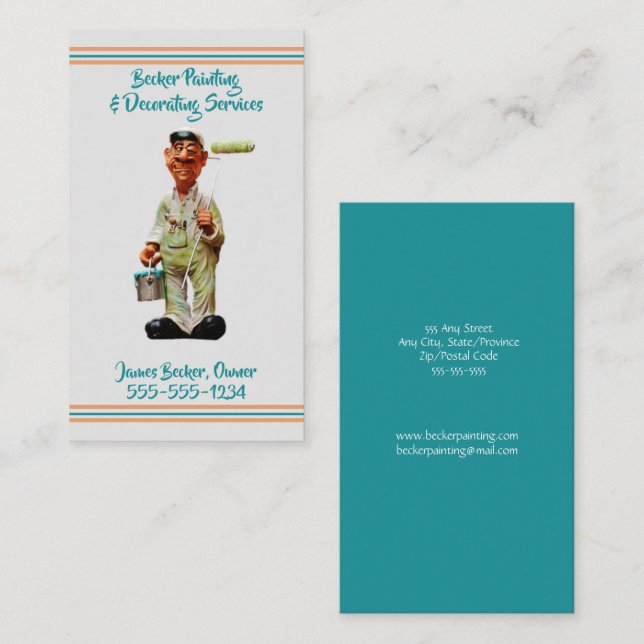 Pintura - Decoração - Cartão de visita de pintura (Frente/Verso)