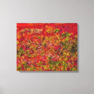 Pintura do campo de flor selvagem - canvas
