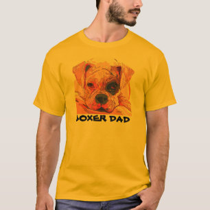 Pintura do cão do pugilista no t-shirt dos homens
