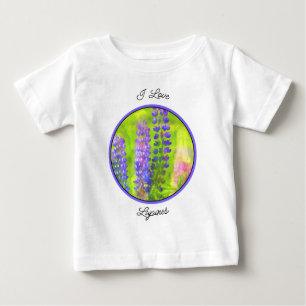Pintura Do Lupine - Camiseta De Bebê De Arte Flor