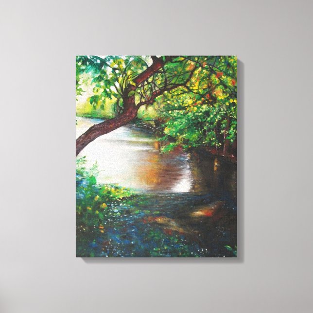 Pintura do rio acrílico | CANVAS (Frente)