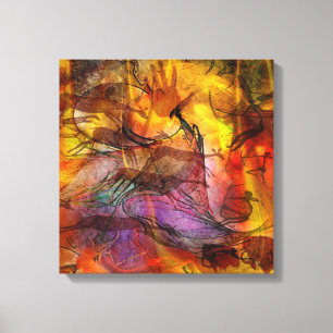 Pintura em abstrato - Arte Canvas quadrada