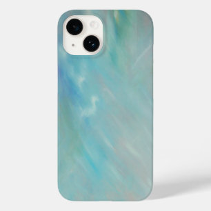 pintura em acrílico teal de abstrato aqua