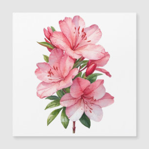 pintura em aquarela de flor de azálea