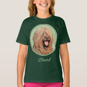 Pintura em Briard - Camisa T de Arte Canina Origin