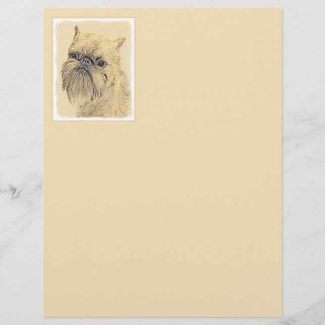 Pintura em Bruxelas Griffon - Arte original de cãe (Frente)