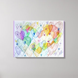 Pintura em Canvas de Corações Comunitários