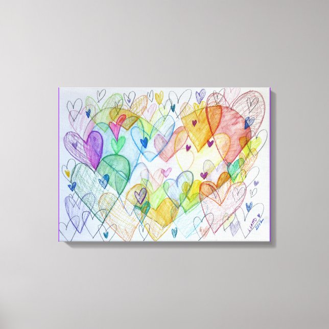 Pintura em Canvas de Corações Comunitários (Frente)