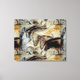 Pintura em Caverna Lascaux de Cavalos na Canvas