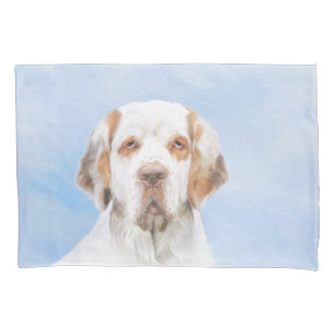 Pintura em Espanhol Clumber - Arte Cão Original B
