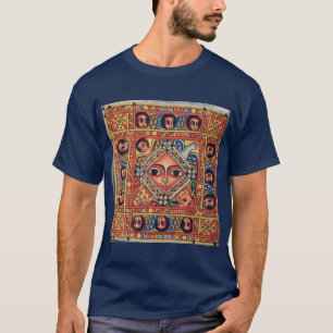 Pintura etíope da igreja da bíblia - t-shirt azu