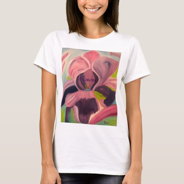 Pintura floral com óleo de camisa para estimular o (Frente)