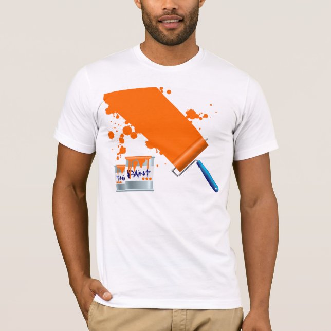 Pintura Laranja Tinta Mens T-Shirt (Frente)