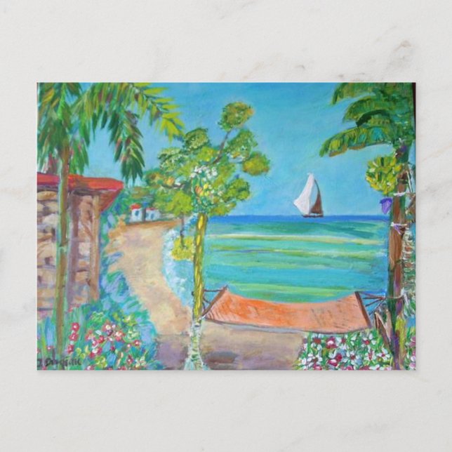 Pintura na praia de El Salvador - Cartão postal (Frente)