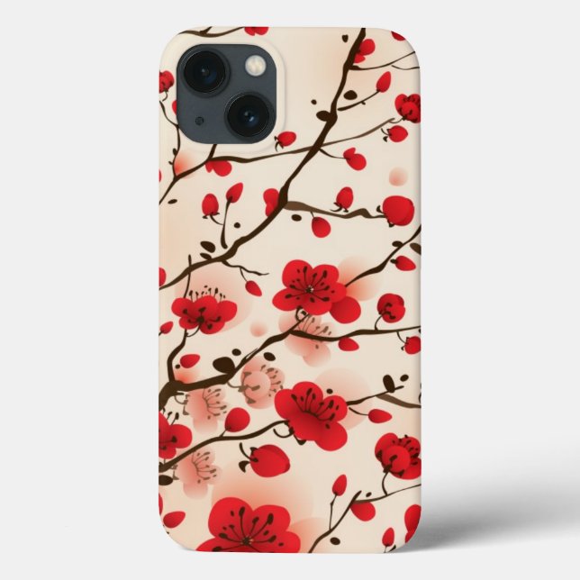 Pintura no estilo oriental, flor de ameixa na prim (Verso)