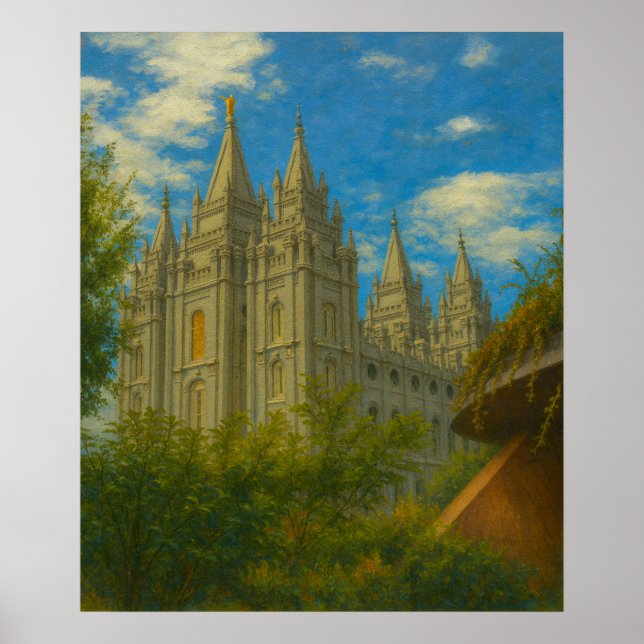 Pintura no Templo Salt Lake nº 2™ Poster LDS (Frente)