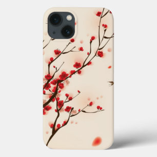 Pintura oriental do estilo, flor da ameixa no