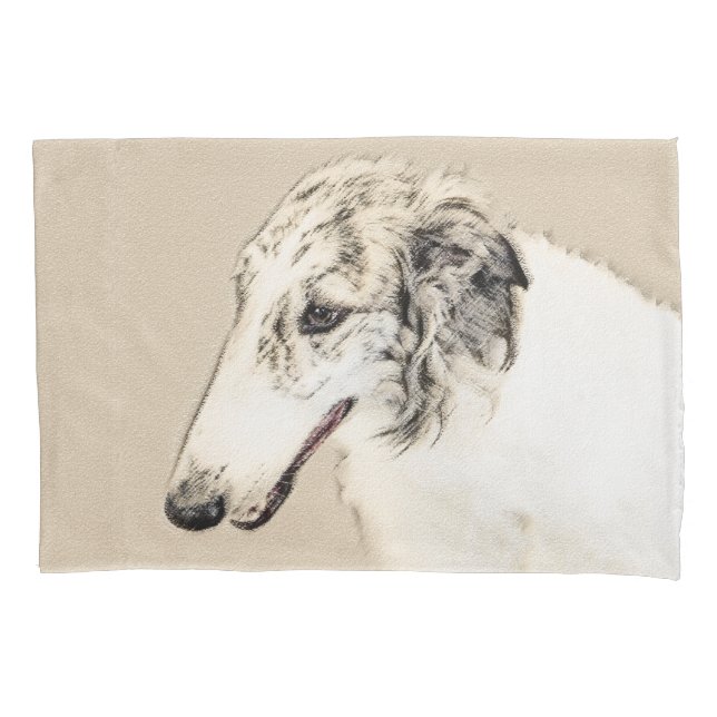 Pintura Original de Cachorro Borzoi (Silver Brindl (Frente)