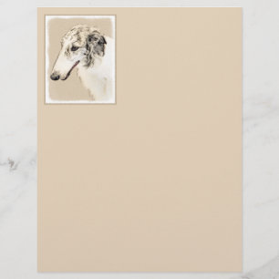 Pintura Original de Cachorro Borzoi (Silver Brindl
