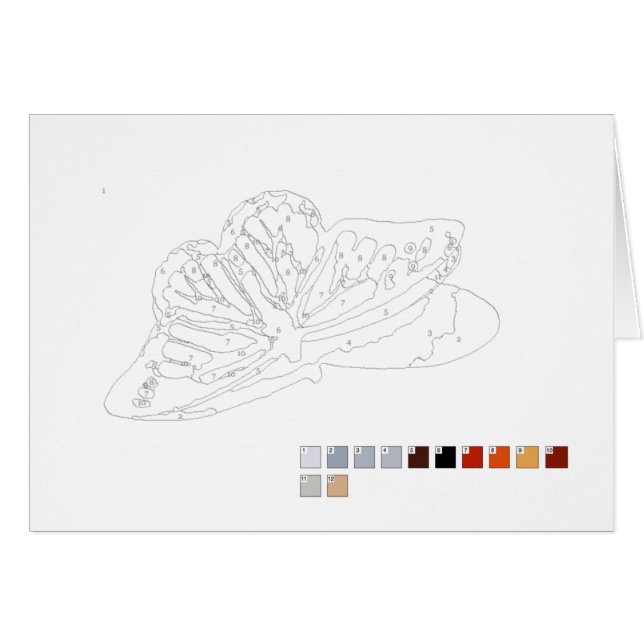 Pintura pelo cartão dos números: Borboleta (Frente Horizontal)