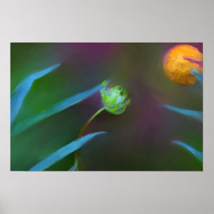 Pintura pequena e calma do poster - da flor