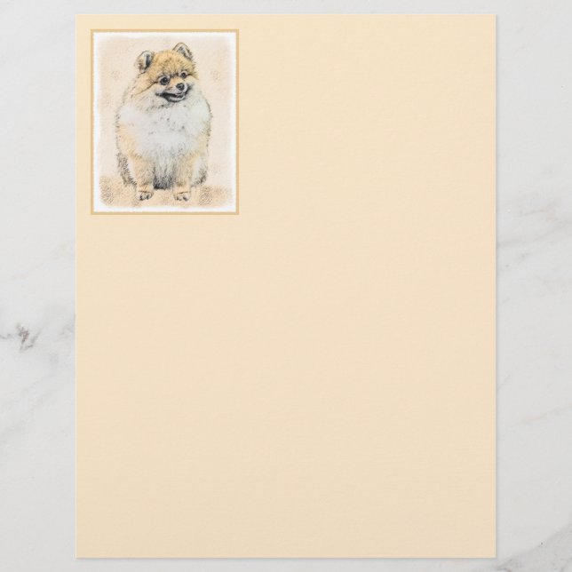 Pintura Pomeraniana (Laranja) - Arte Canina Origin (Frente)