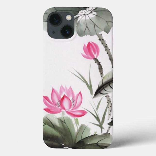 Pintura Por Aquarela De Flor De Lotus (Verso)