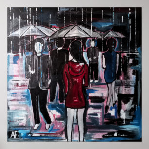 Pintura Retro Rain por Alfred Fox Poster