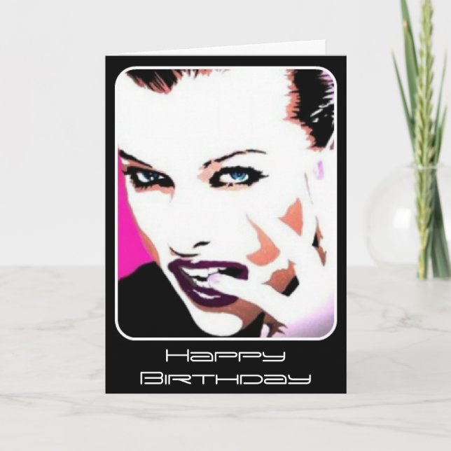 Pintura 'Rhythm & Discord' num Cartão de Aniversár (Frente)