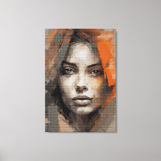 Pintura rosto de mulher Impressão Canvas Premium 