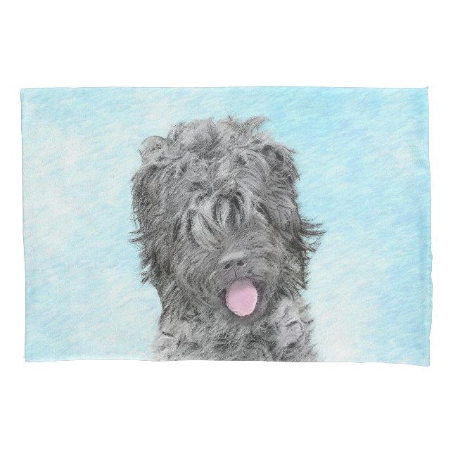 Pintura Terrier russa negra - Cachorro original bo (Frente)