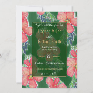 Pintura Tropical Verde do Flor de Hibiscus