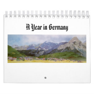 Pinturas aquáticas do Calendário de paisagens al