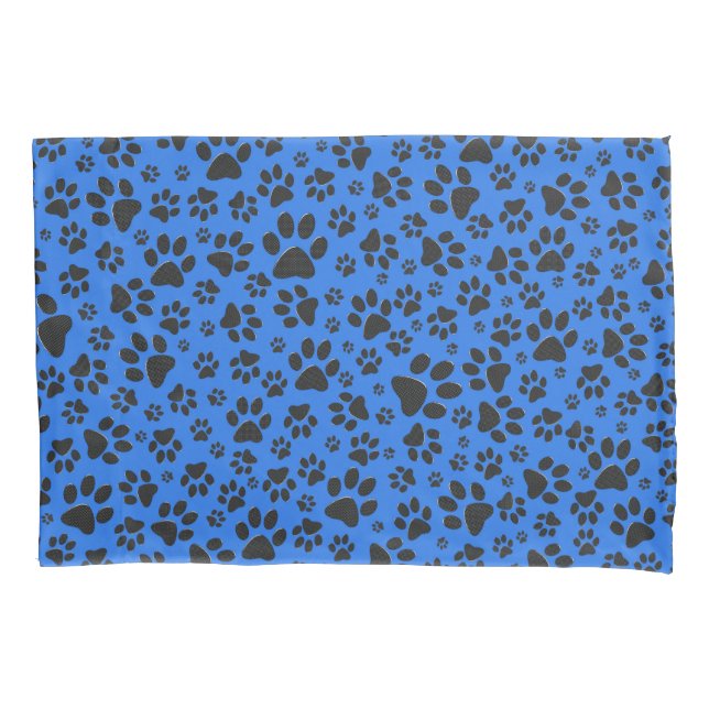 Pinturas de cães Bolinhas preto e branco em azul-t (Frente)