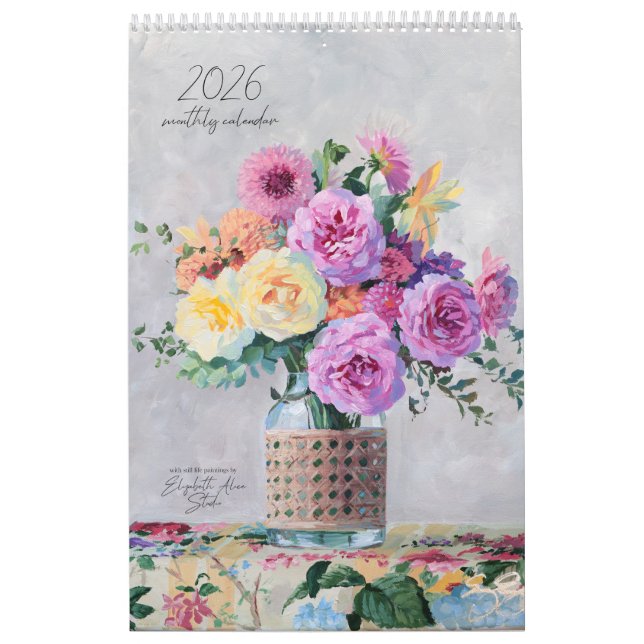 Pinturas de flores e naturezas-mortas calendário 2 (Capa)