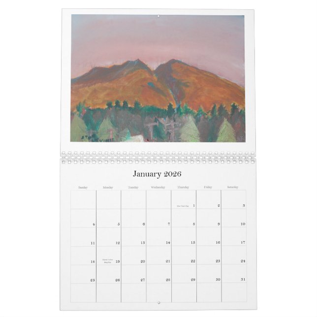 Pinturas de Mt.Diablo pelo calendário de Stan (Jan 2026)