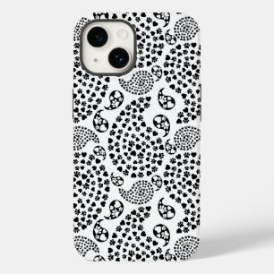 Pinturas E Corações Pretas E Brancos Paisley Impre