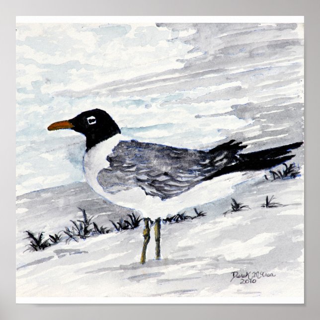 pinturas e impressões de gaivotas arte de praia (Frente)