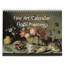Pinturas Florais de Calendário de Arte Fina